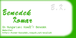 benedek komar business card